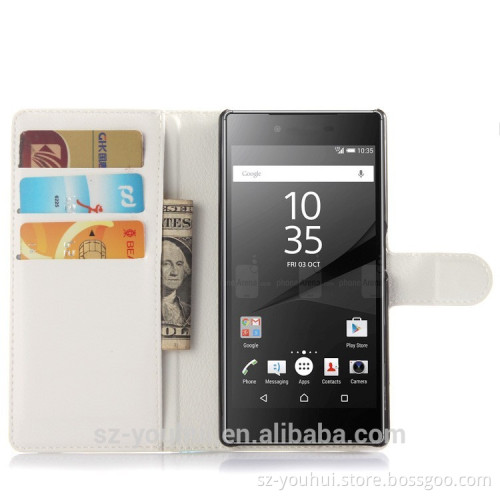 Latest version flip wallet cover case for Sony Xperia Z5